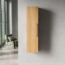 Højskab Milano 1 låge og 3 hylder eg, 120x30x28 cm