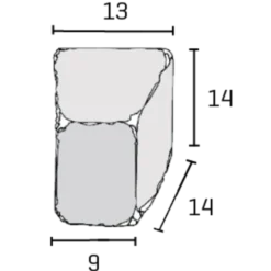IBF Holmegaardsten®, Lille Cirkelblok, 14x9x14 cm, grå