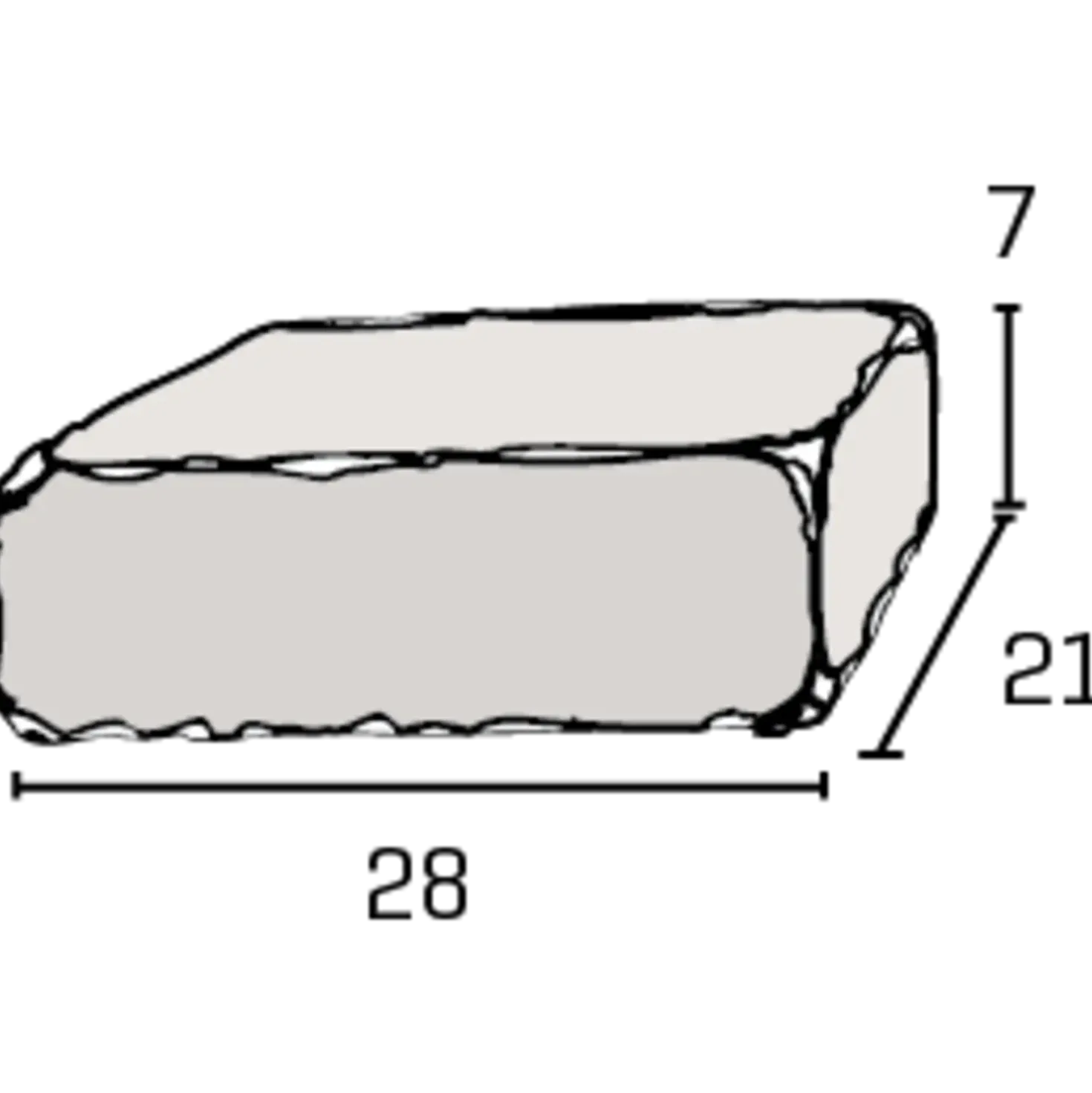 IBF IBF Holmegaardsten®, mega, 21x28x7 cm sort/antracit