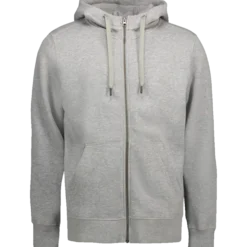 ID Core herre hoodie med lynlås grå melange str. XL
