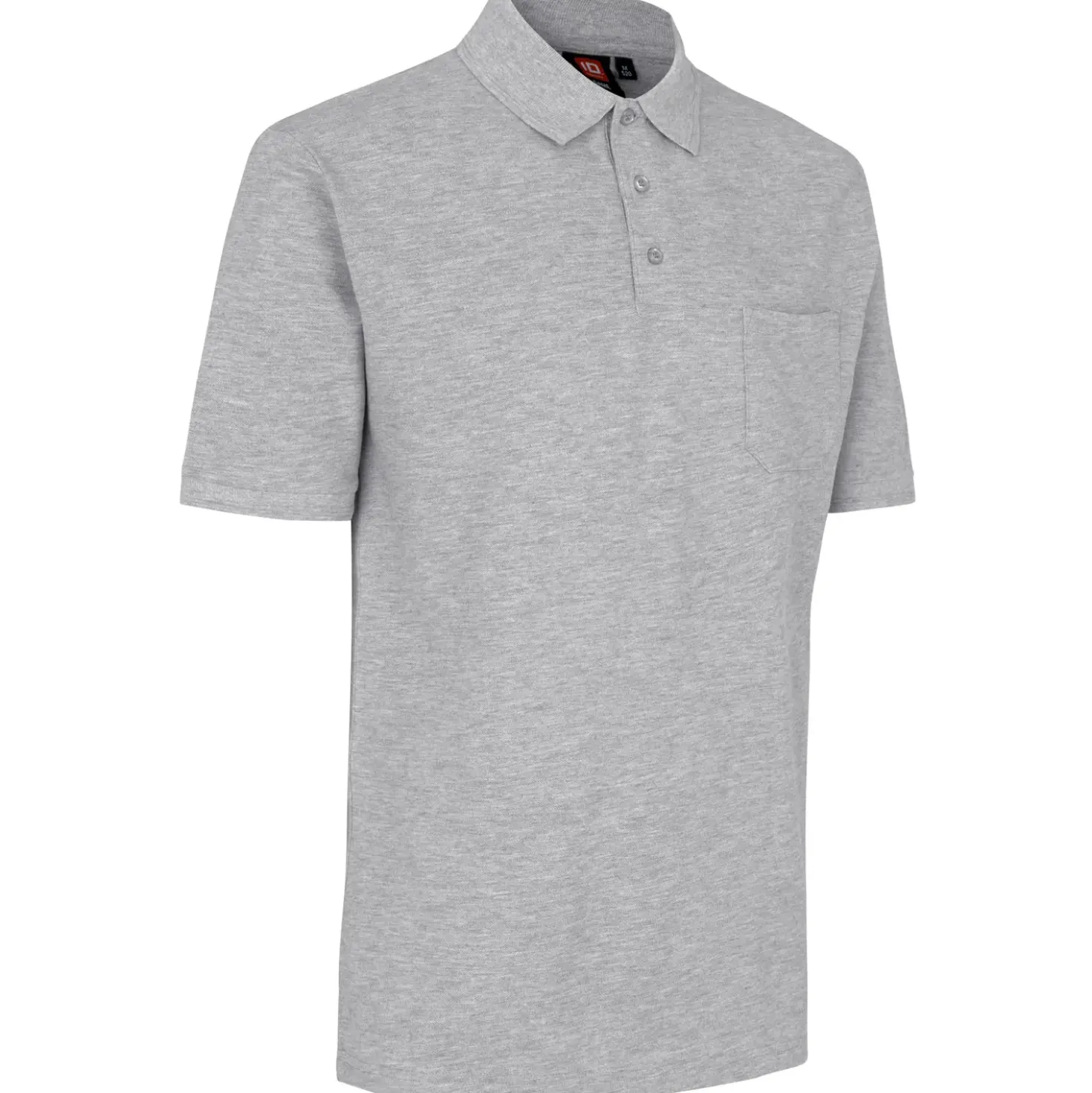 ID klassisk herre poloshirt grå melange str. XL