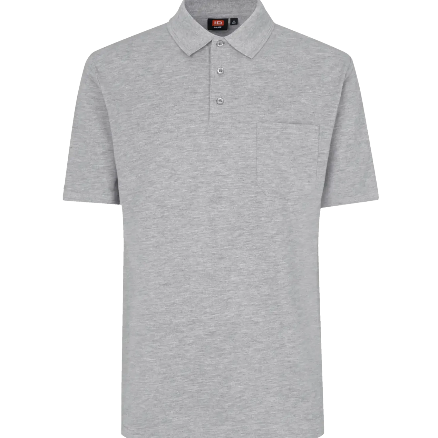 ID klassisk herre poloshirt grå melange str. XL