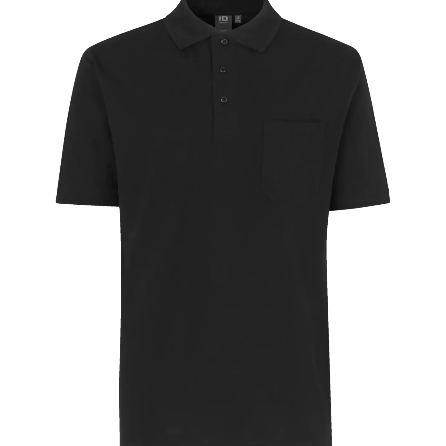 ID klassisk herre poloshirt sort str. M