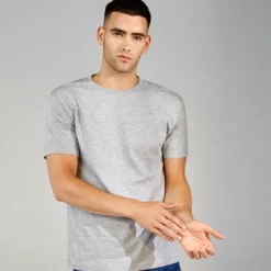 ID T-Time t-shirt kortærmet grå melange str. XL