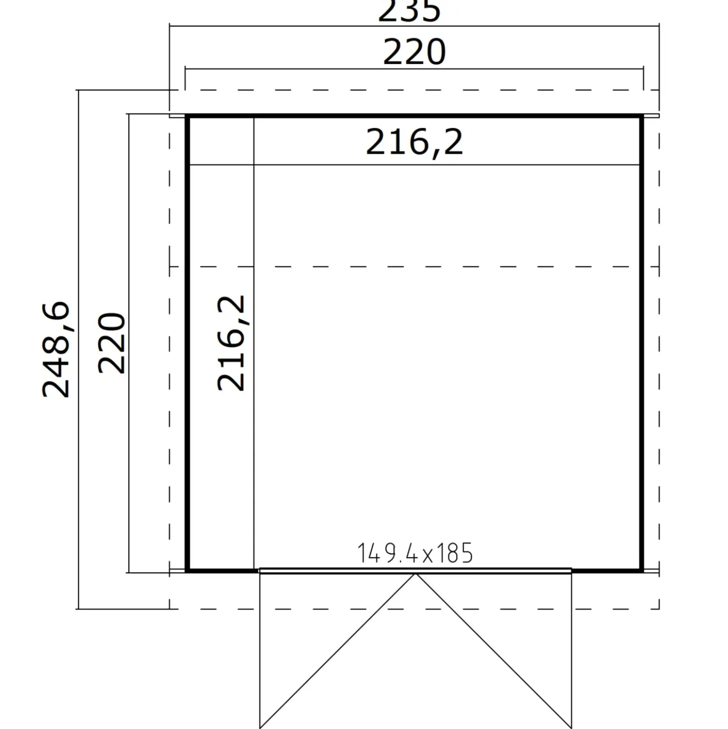 India 1 redskabsrum med dobbeltdør, 4,67 m²