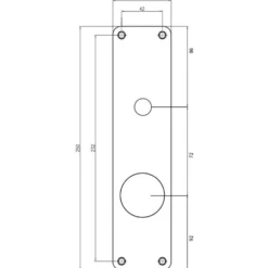 Jasa langskilt t/erstatningslåsekasse 250x60x2 mm børstet rustfrit stål 2 stk
