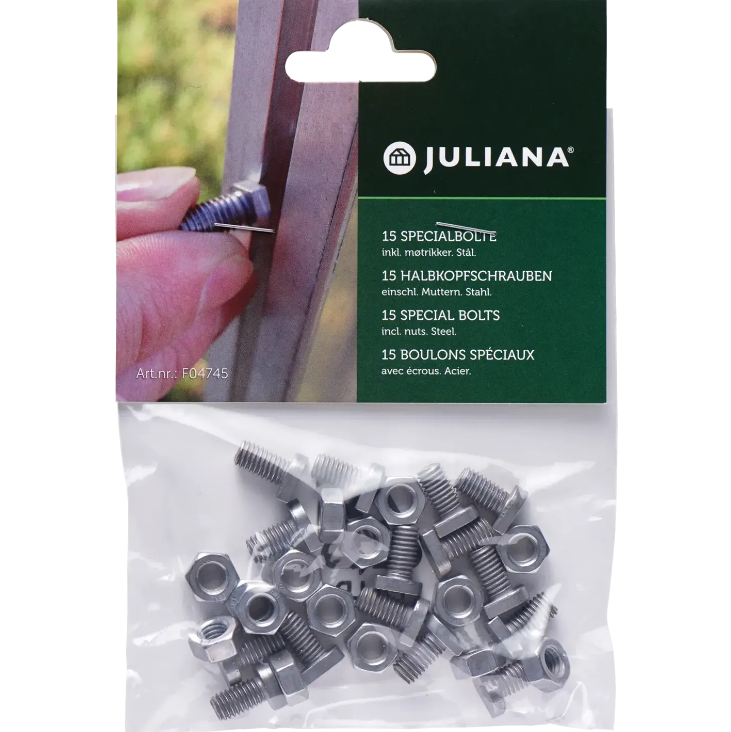 Juliana drivhusbolte 15 stk.