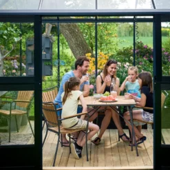 Juliana Gran Oase drivhus 13 m² antracit/sort m/3 mm hærdet glas