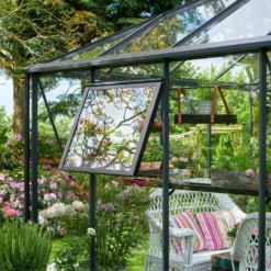Juliana Gran Oase drivhus 13 m² antracit/sort m/3 mm hærdet glas