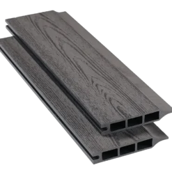 Kirkedal galvaniseret komposithegn startsæt 90 cm 25 mm (fer/not), sort (2 stolper)