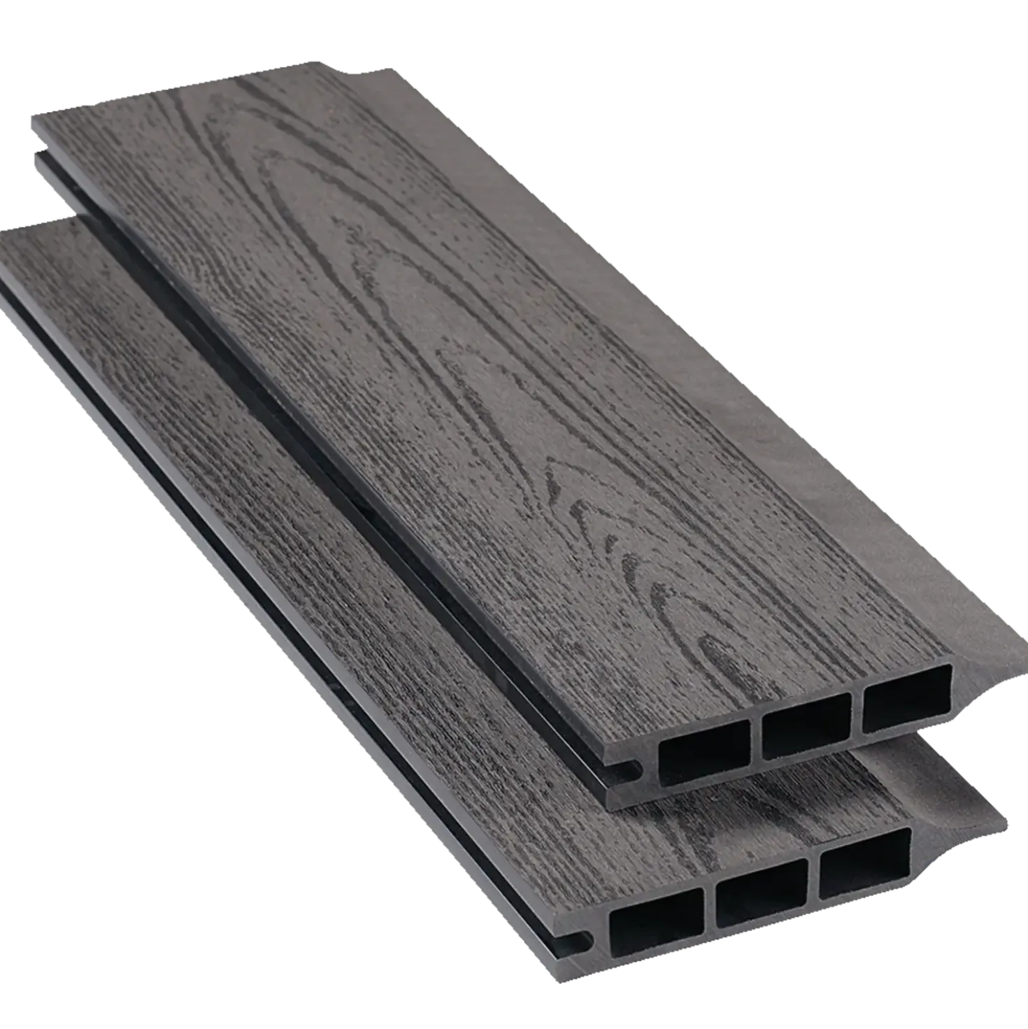 Kirkedal galvaniseret komposithegn startsæt 90 cm 25 mm (fer/not), sort (2 stolper)