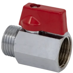 Kuglehane m/greb muffe/nippel 1/2" forkromet