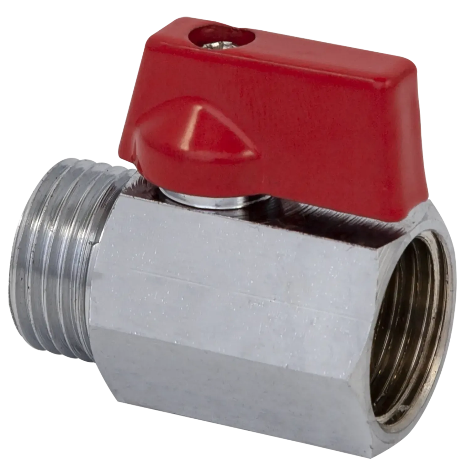 Kuglehane m/greb muffe/nippel 1/2" forkromet