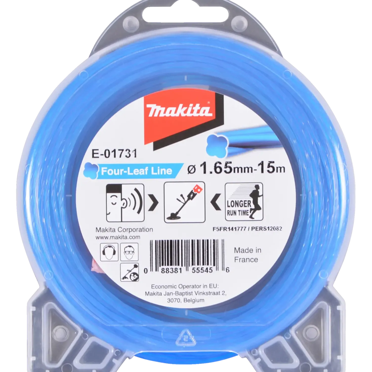 Makita E-01731 four-leaf nylontråd 1,65-15 m blå