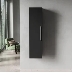 Milano højskab sort 1 låge 3 hylder 120x30x28 cm