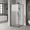 Milobad brusedør 90x200 cm med sort ramme Sort