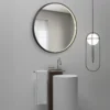 Milobad CL066 LED spejl Ø80 med sort ramme