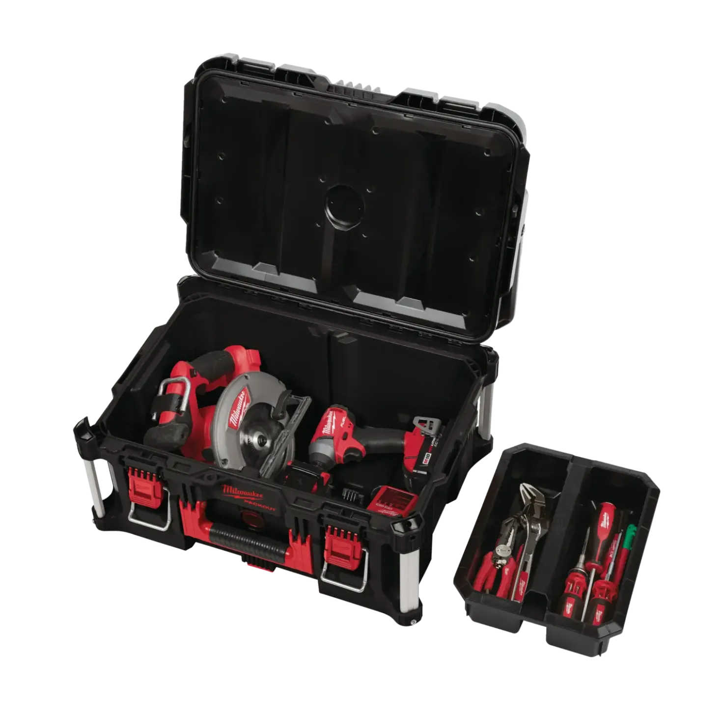 Milwaukee Packout™ 3-delt sæt med trolley og to modulsystem bokse