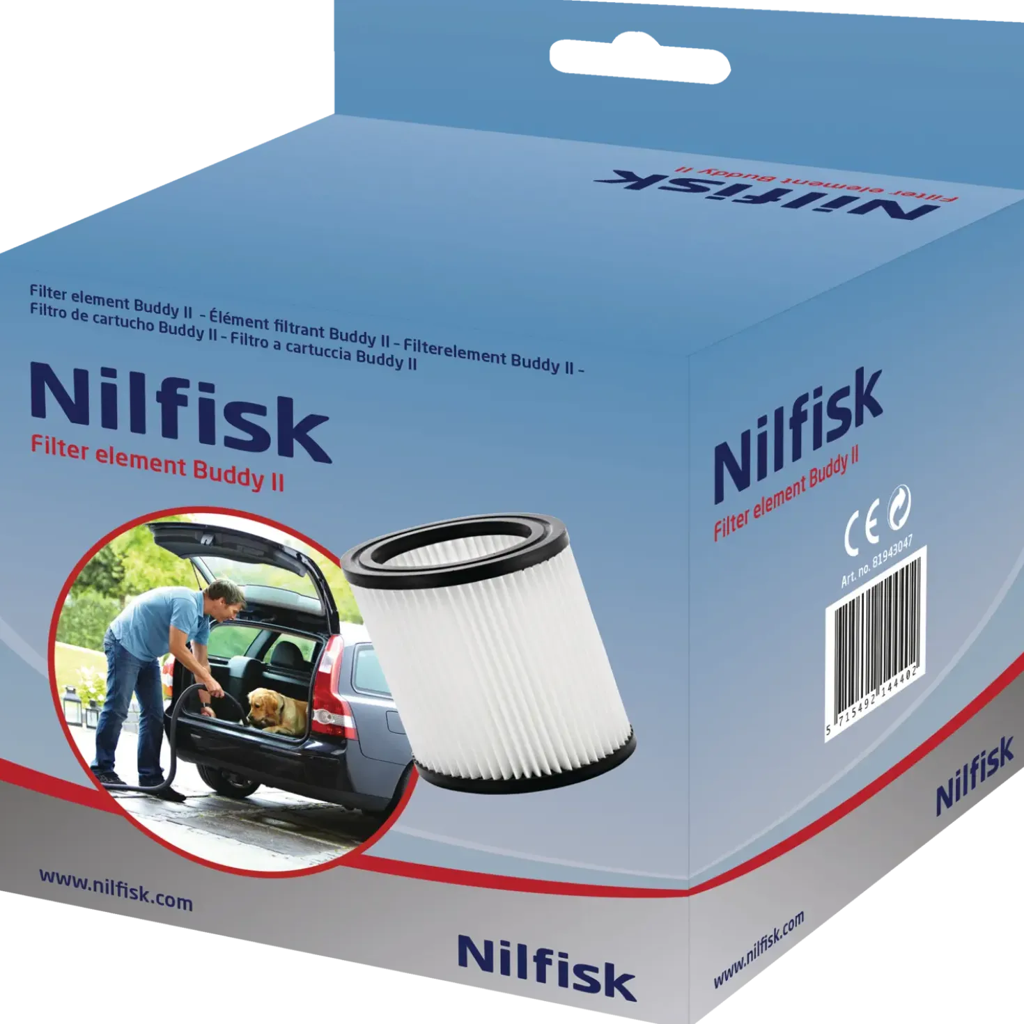Nilfisk W&D filter til Buddy II våd- og tørstøvsuger