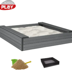 Nordic play sandkasse WPC inkl. 240 kg. sand + net 120x120 cm