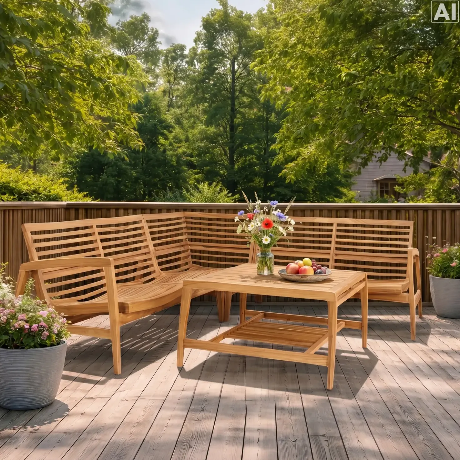 Næsby hjørnesofa teak