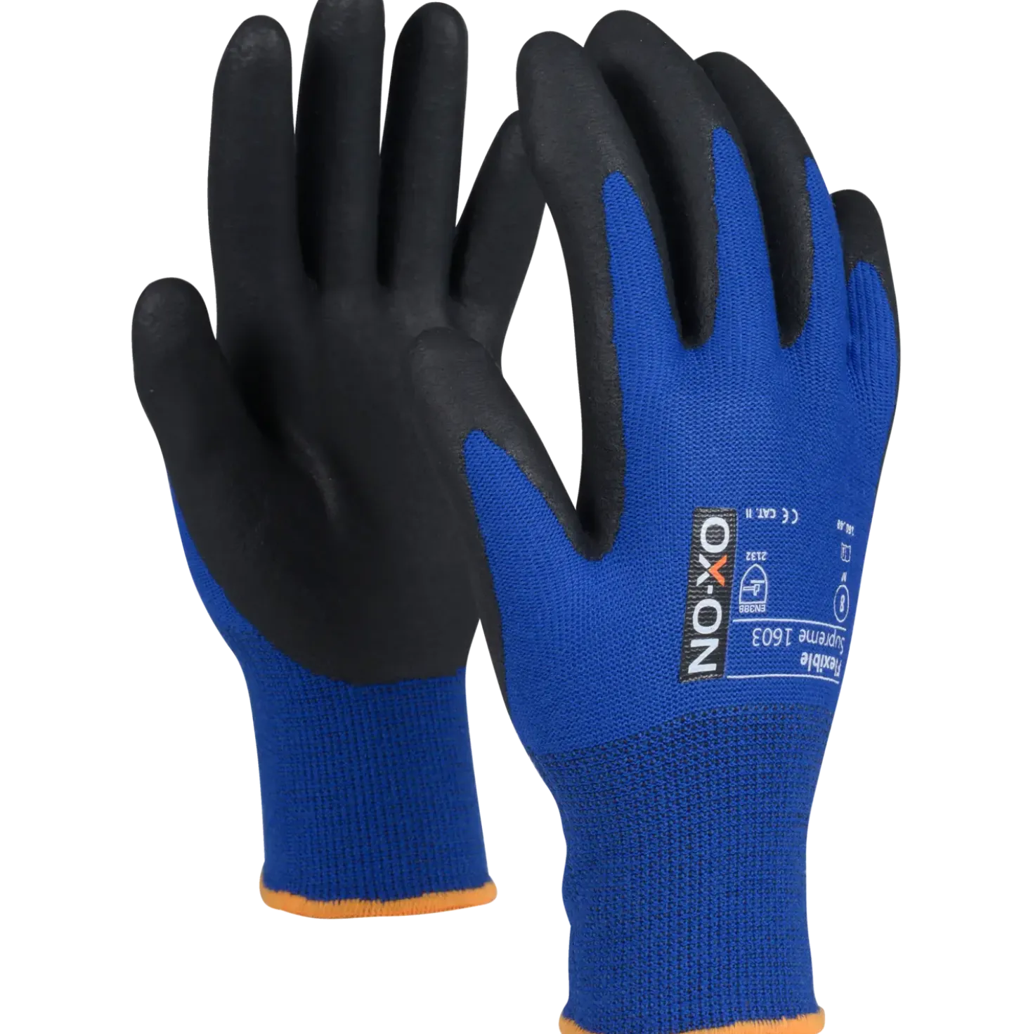 OX-ON Flexible Supreme 1603 handske sort/blå str. CE 10