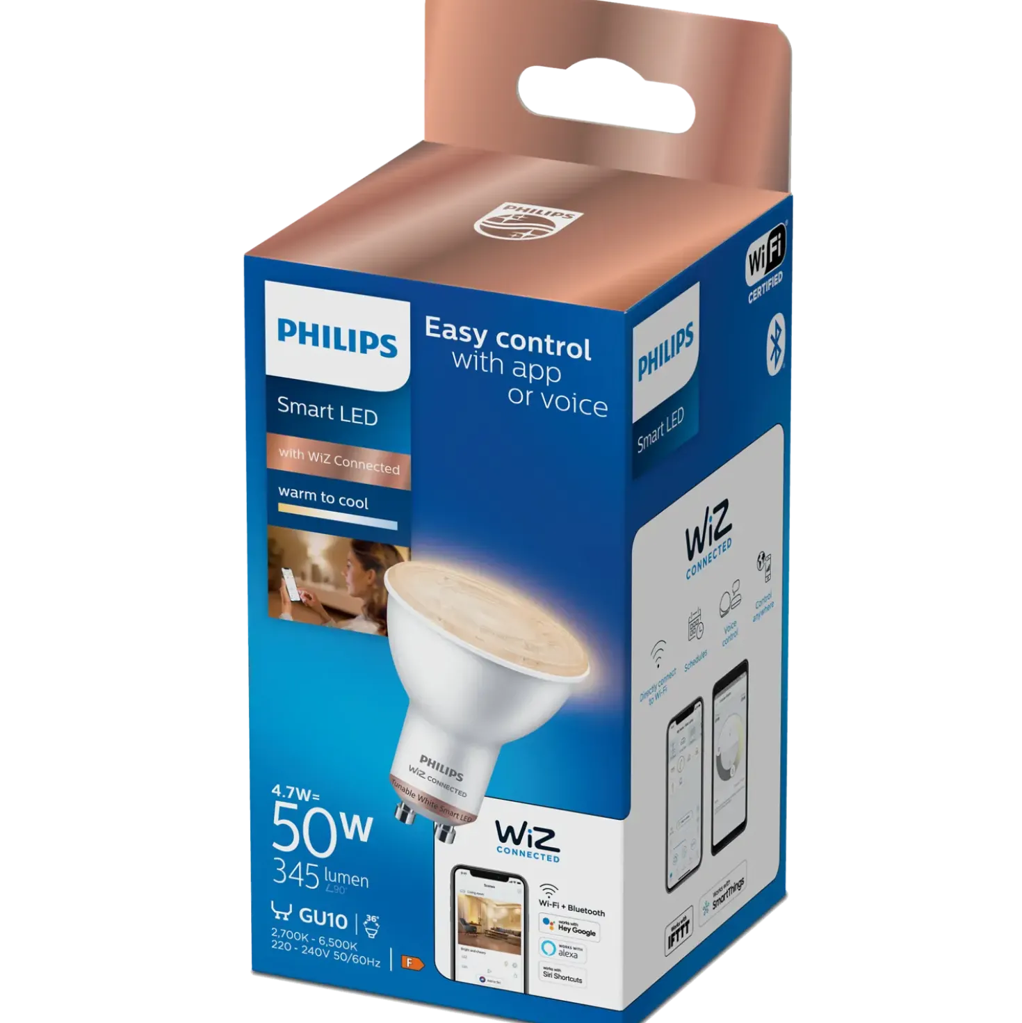Philips Smart WiZ white LED pære GU10 4,8W spot