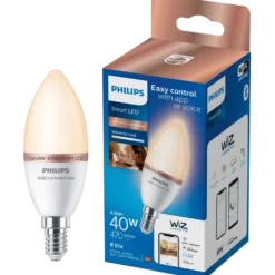 Philips Smart WiZ white LED pære E14 4,6W kerte mat