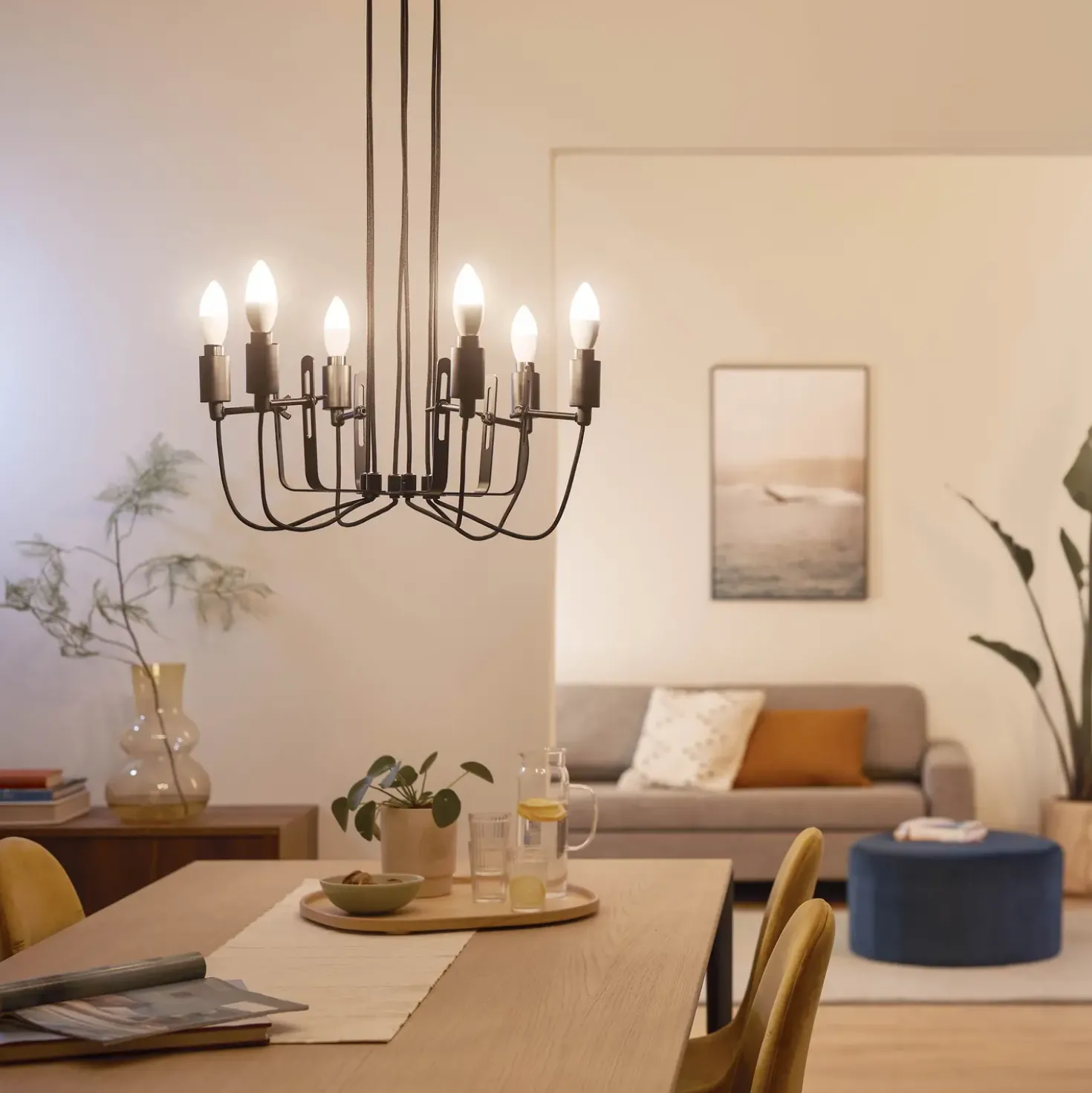 Philips Smart WiZ white LED pære E14 4,6W kerte mat