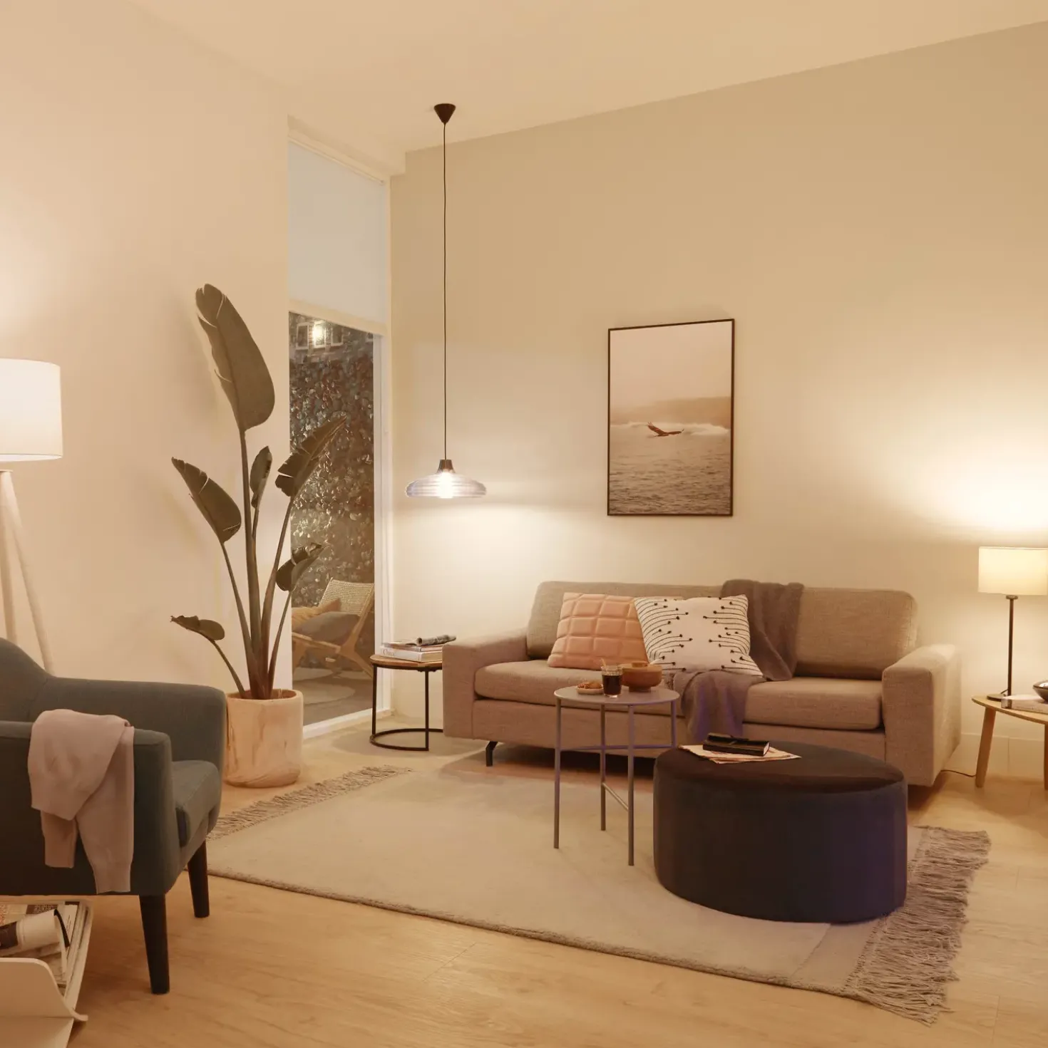 Philips Smart WiZ white LED pære E27 8,5W standard mat