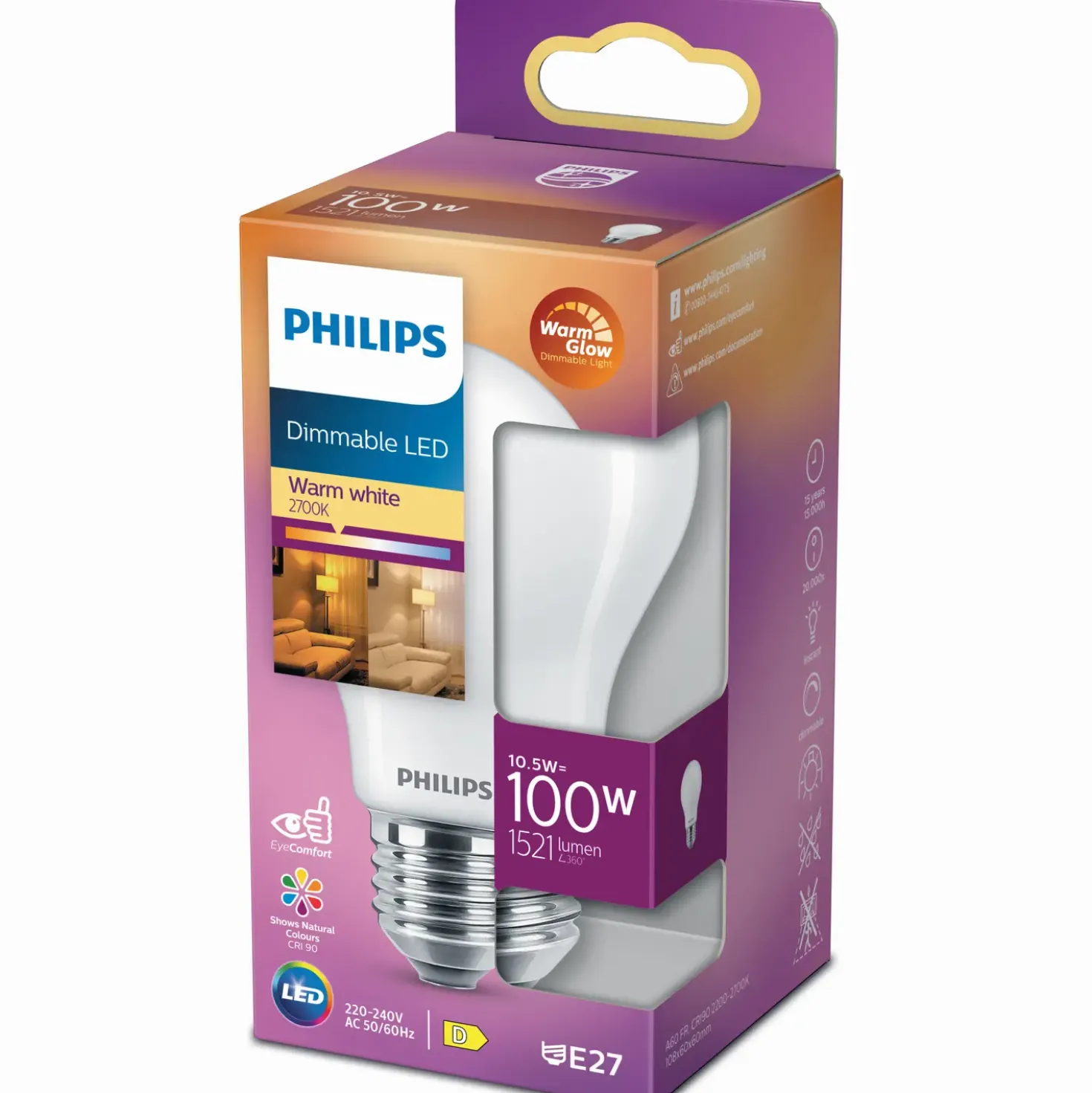Philips Standard LED pære 100W E27 mat