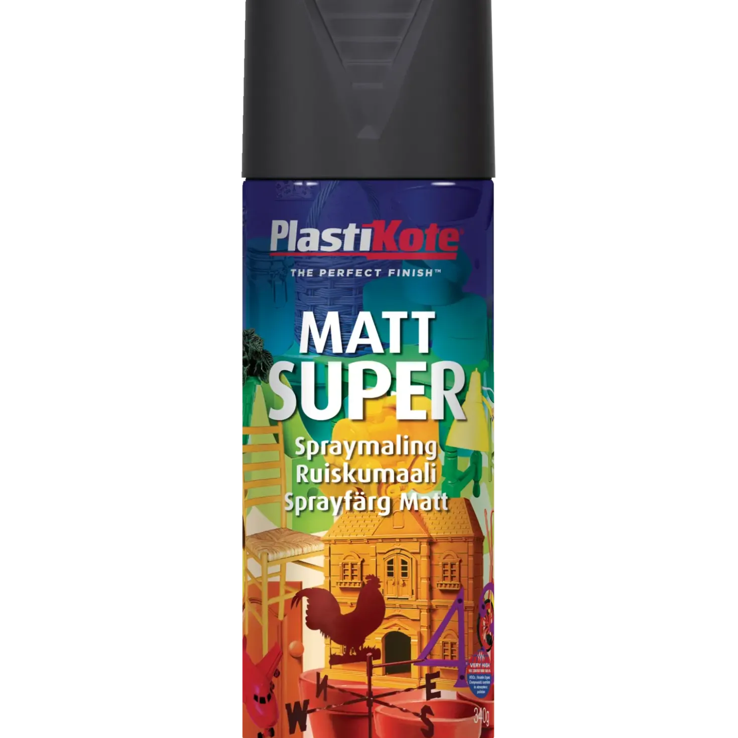 Plasti-Kote PK super mat sort 400 ml