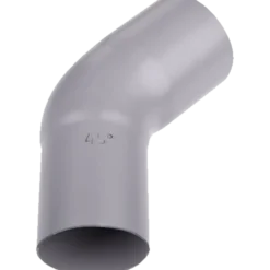 Plastmo bøjning 90 mm, 45° grå