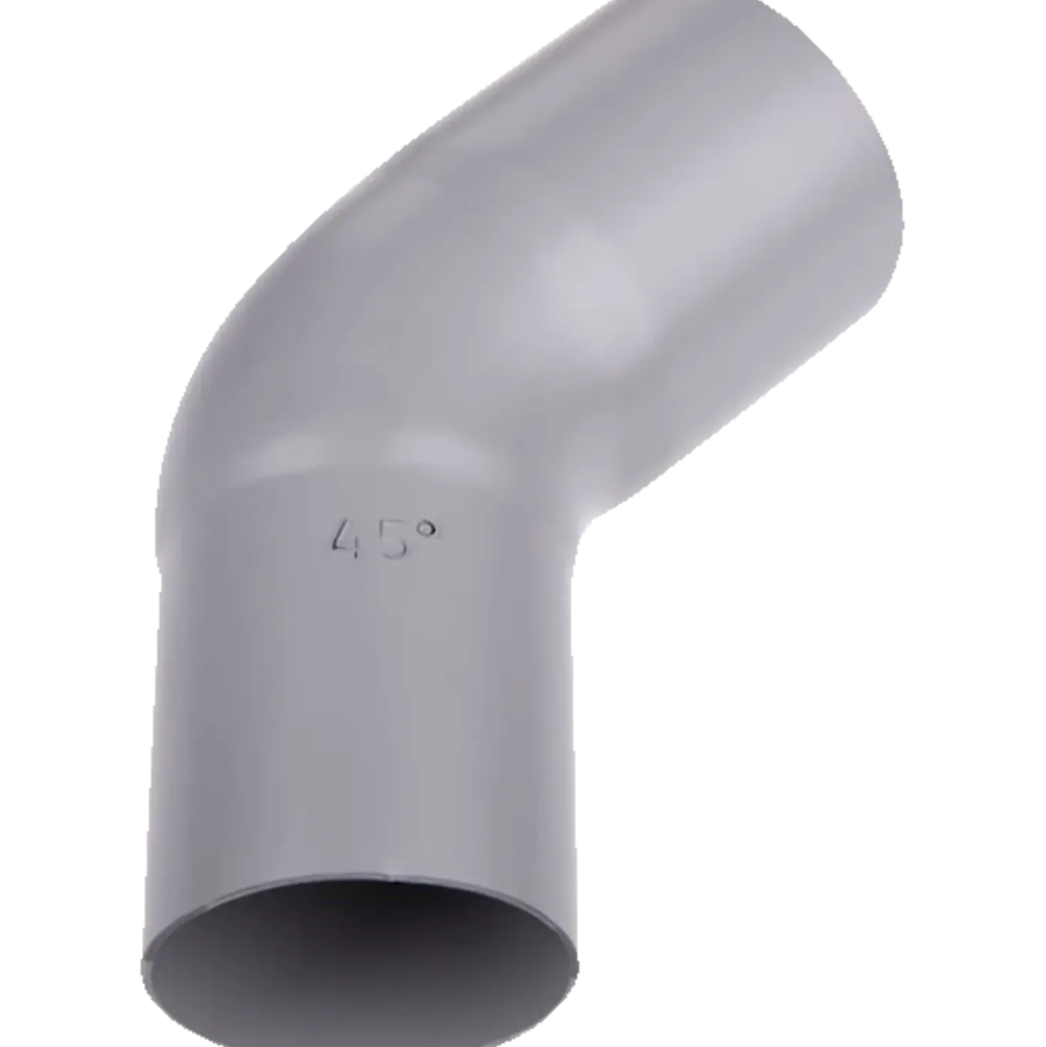 Plastmo bøjning 90 mm, 45° grå