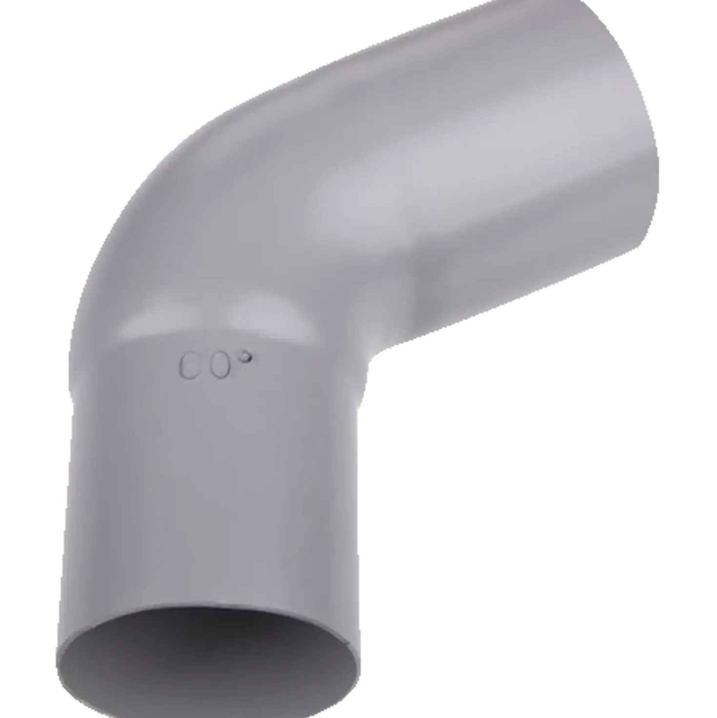Plastmo bøjning 90 mm, 75° grå