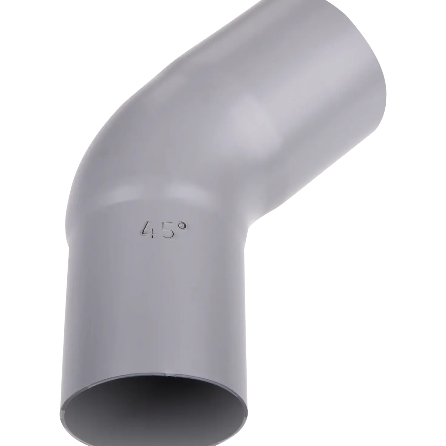 Plastmo bøjning 75 mm, 45° grå