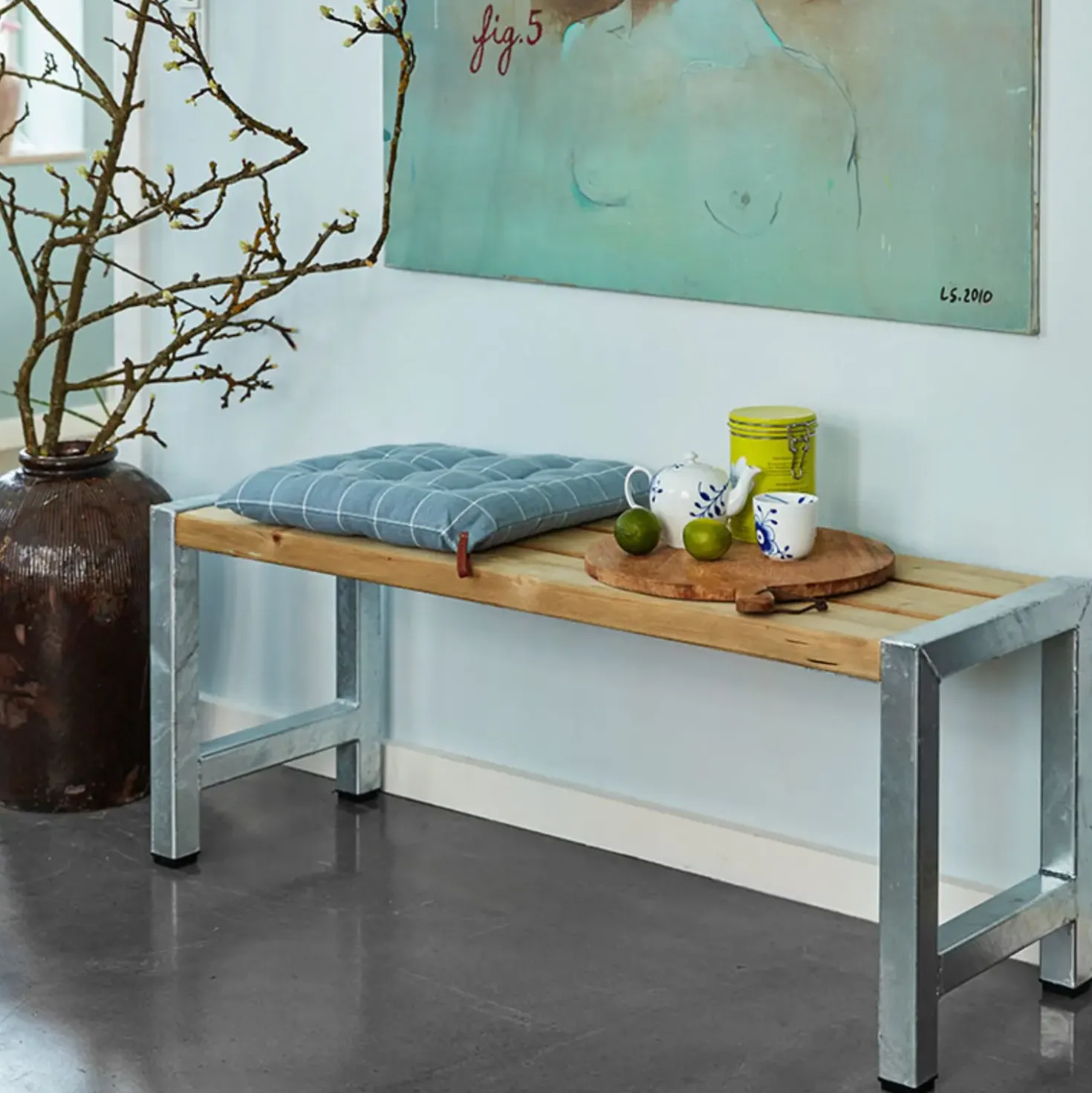 Plus Cafe plankebænk 127 cm trykimp