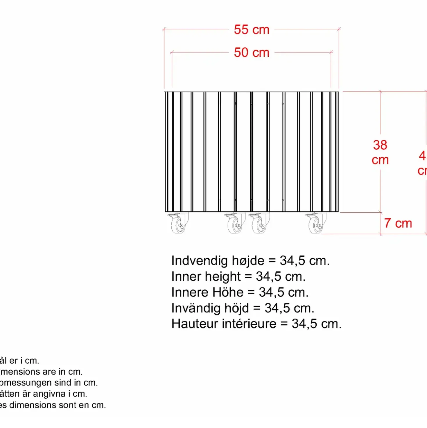 PLUS Circle plantekasse Sort Ø55/45 cm