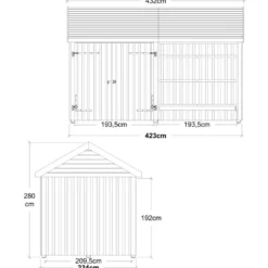 Plus Classic Multi Havehus 10 m² 2 moduler m/dobbeltdør og åben front