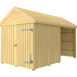 Plus Classic Multi Havehus 10 m² 2 moduler m/enkeltdør og lukket/åben front inkl. tagpap/alulister/H-stolpefødder