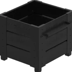 PLUS Cubic blomsterkasse m/fødder 46×50×42 cm sort