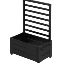 PLUS Cubic blomsterkasse m/fødder og espalier 87×50×128 cm sort