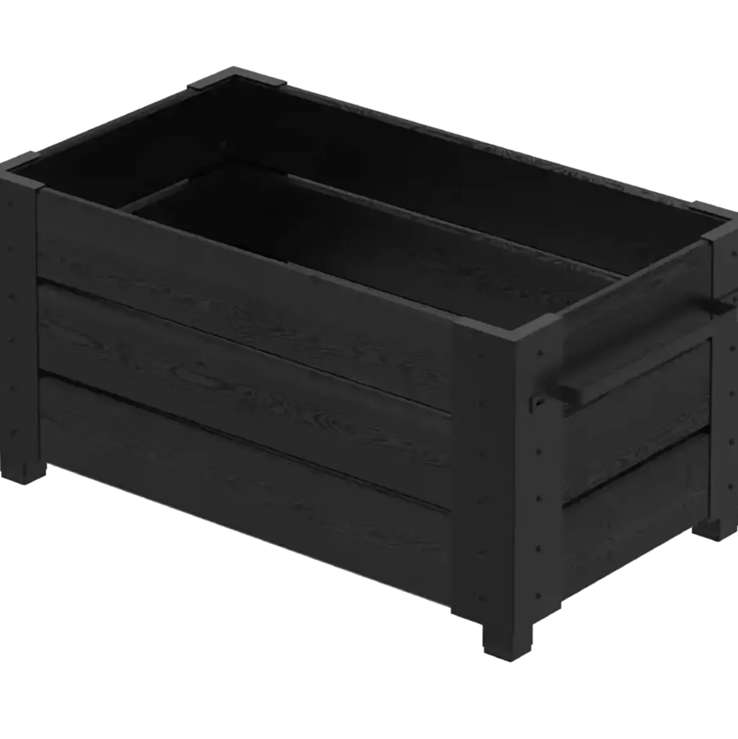 PLUS Cubic blomsterkasse m/fødder 87×50×42 cm sort