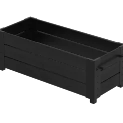 PLUS Cubic blomsterkasse m/fødder 120×50×42 cm sort