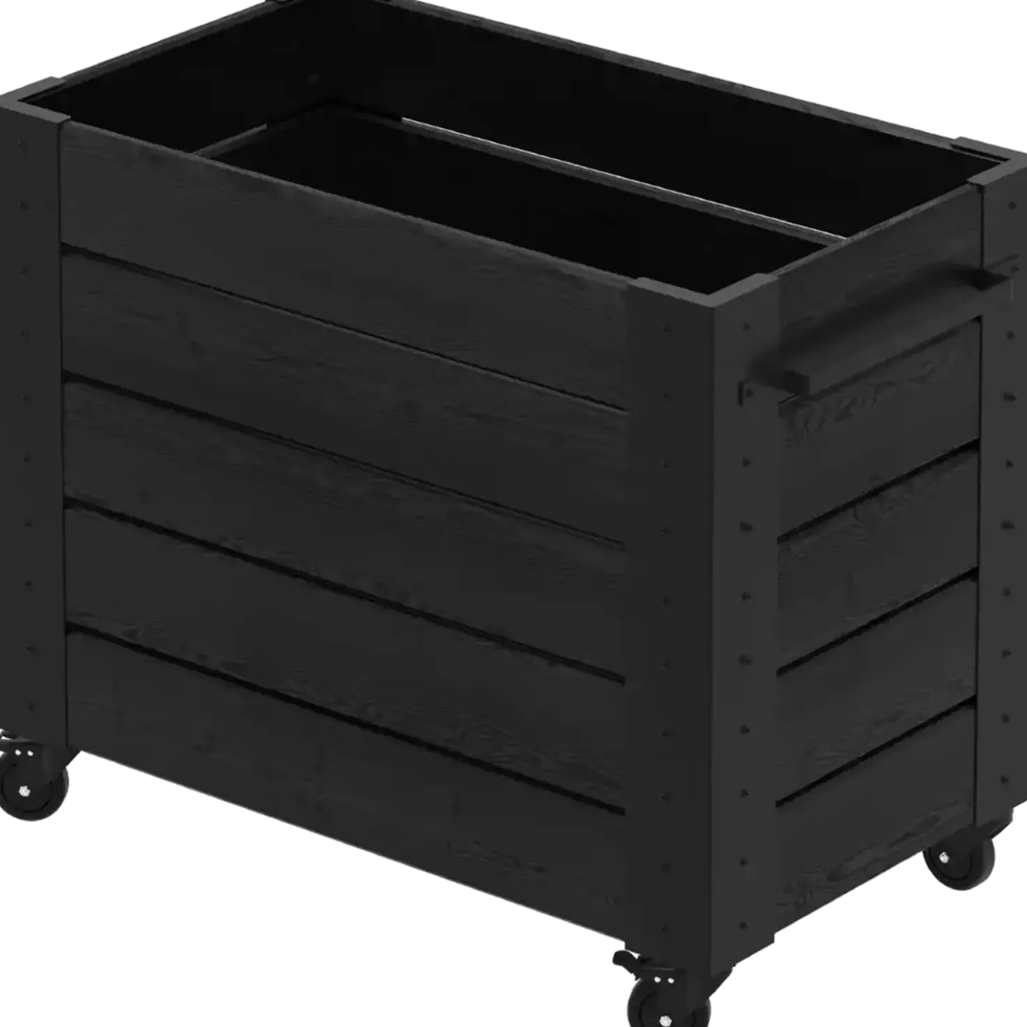 PLUS Cubic blomsterkasse m/hjul 87×50×73 cm sort