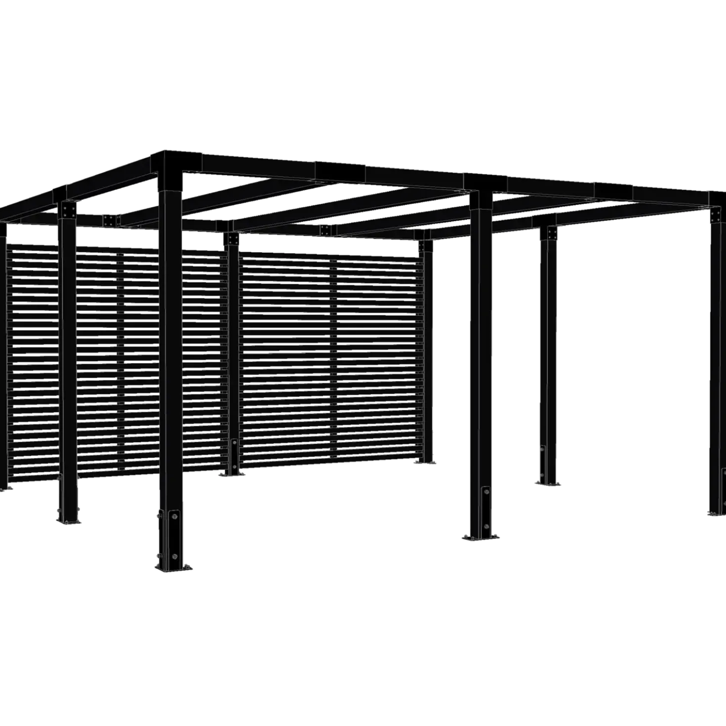 Plus Cubic Pergola 3 moduler med tokyo hegn sort