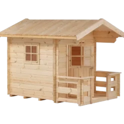 PLUS Legehus 134×134 cm + 58 cm terrasse ubehandlet inkl. tagpap