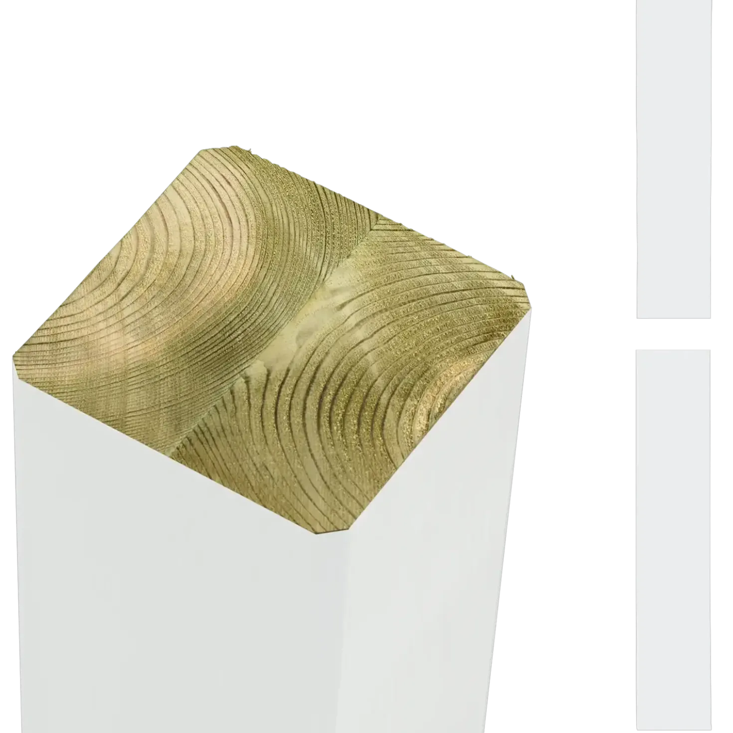 PLUS Omlimet stolpe/drager Hvid 9×9×98 cm