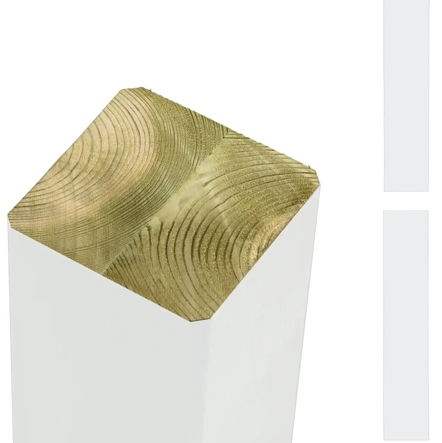 PLUS Omlimet stolpe/drager Hvid 9×9×238 cm
