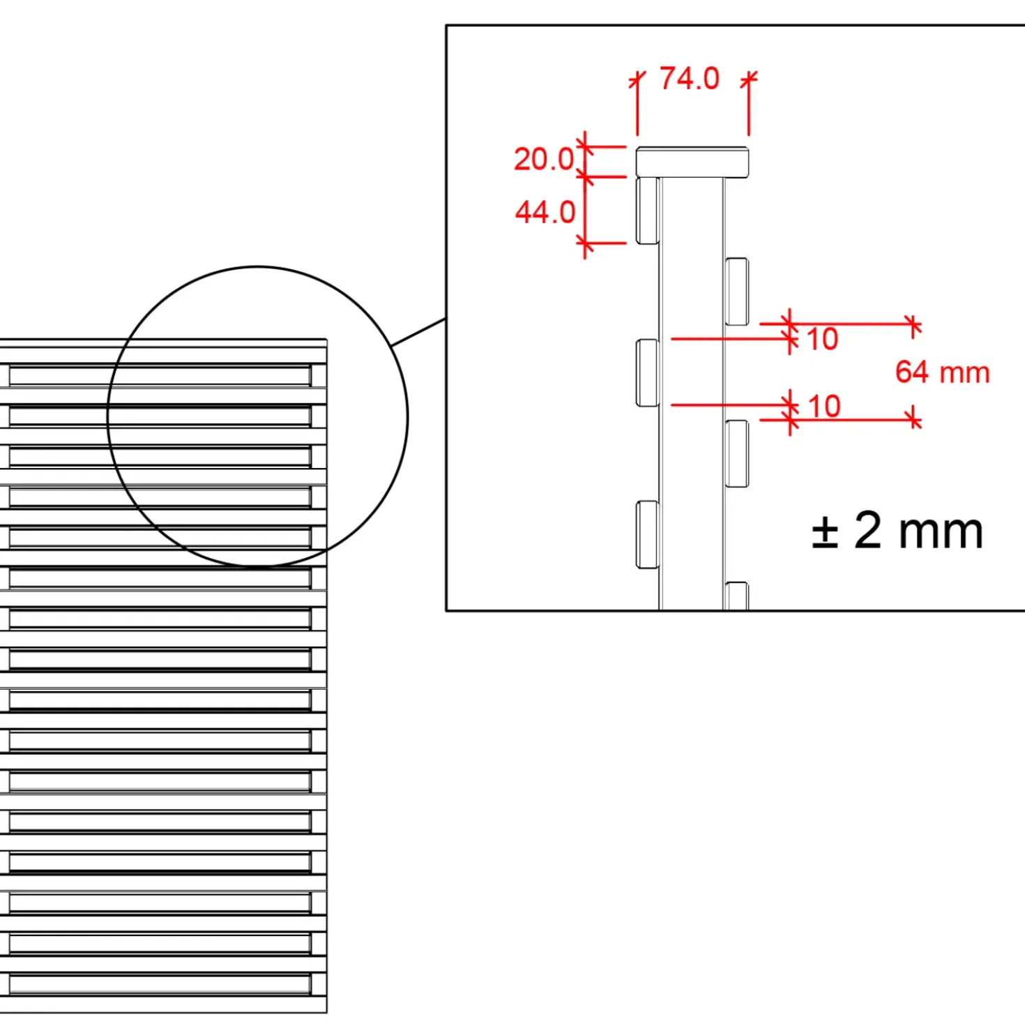 Plus Osaka hegn 90x180 cm sort